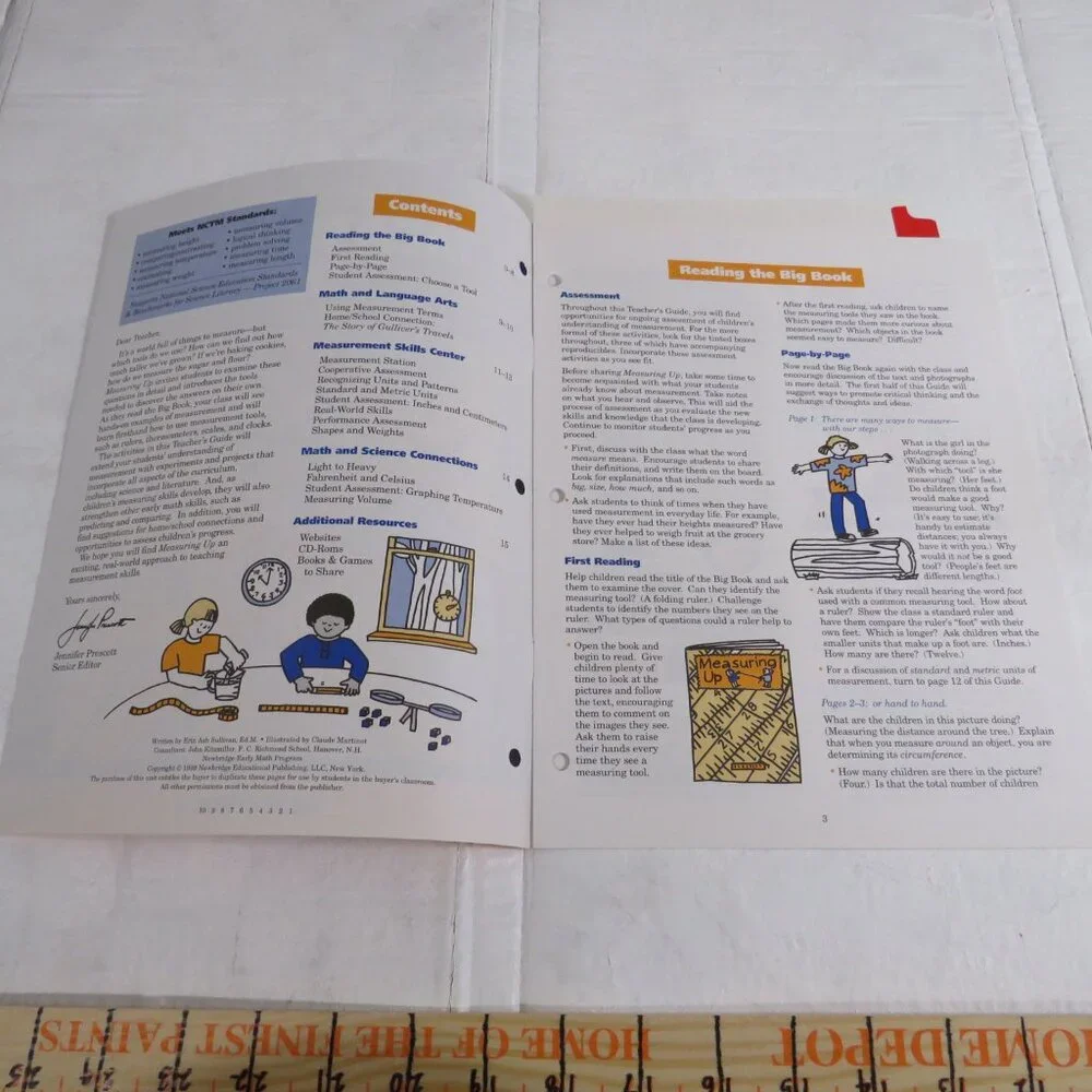 Measuring Up BIG BOOK (almost 2 feet tall) with teacher pages CLASSROOM SIZE